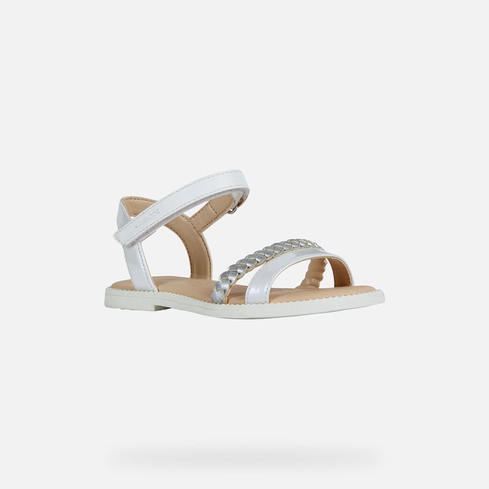 Sandalias Geox Menina Branco - Karly - QTLZX5903